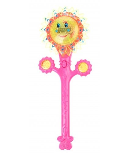 Toi Toys Zonnebloem stick met licht en geluid 26 cm roze