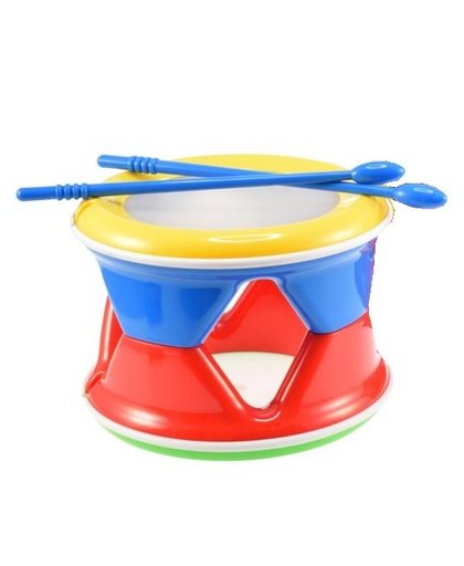 Toi Toys trommel 2 in 1 rood/blauw 4 delig 22 cm