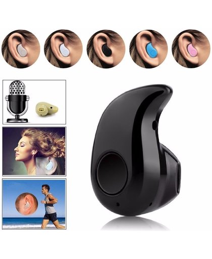Bluetooth Sport In-ear oortje / Kwaliteits-headset, in stijl sporten, muziek luisteren en bellen (bijna onzichtbaar). Oordopje/Oortje/Oortelefoon/Draadloos/Wireless/Headset, zwart , merk