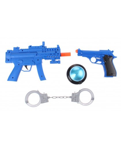 Toi Toys politie speelset met licht en geluid 4 delig blauw