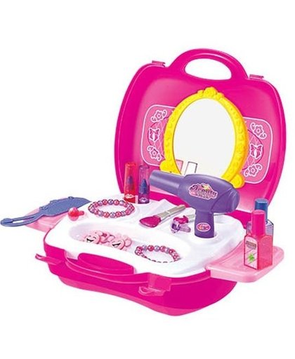 Toi Toys Beautycase met accessoires roze 24 x 26 x 28 cm
