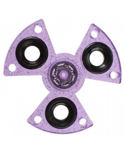 Toi Toys fidget spinner driehoek 3 poten 7 cm glitter paars