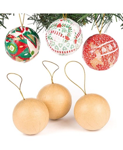 Zelf kerstballen maken - maak ontwerp je eigen hangdecoratie - creatieve knutselpakket voor kinderen voor Kerstmis (6 stuks)