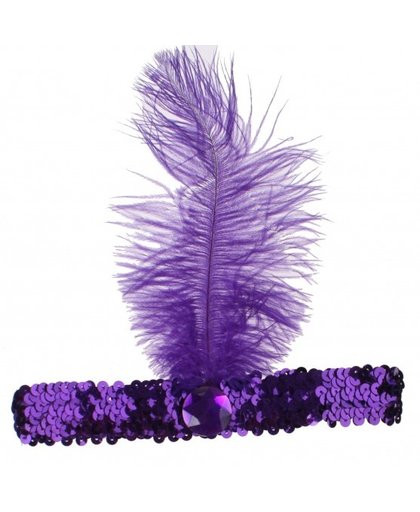Toi Toys Haarband met veer 15 cm paars