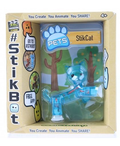 Goliath Stikbot speelfiguur kat blauw 6 cm