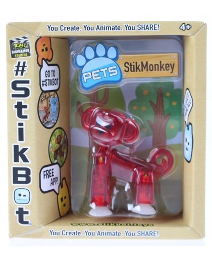 Goliath Stikbot speelfiguur aap rood 6 cm