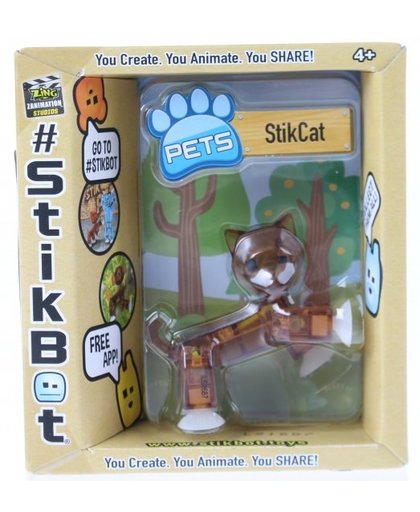 Goliath Stikbot speelfiguur kat bruin 6 cm