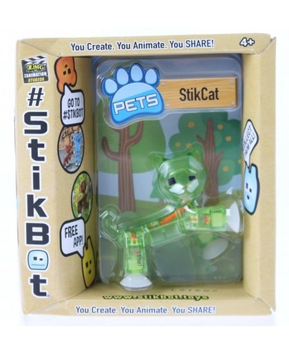Goliath Stikbot speelfiguur kat groen 6 cm