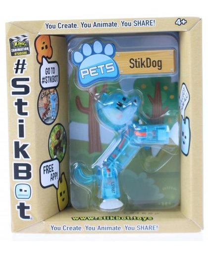 Goliath Stikbot speelfiguur hond blauw 6 cm