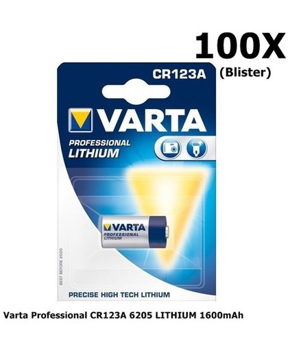 100 Stuks - Varta Professional CR123A 6205 LITHIUM 1600mAh