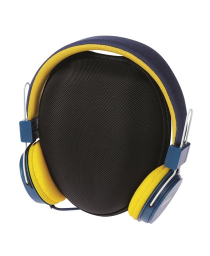 Grixx Optimum Retro hoofdtelefoon met microfoon - blauw/geel - 1,2 meter