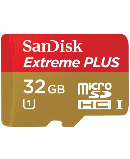 Sandisk Extreme PLUS Micro SD kaart 32 GB + SD adapter