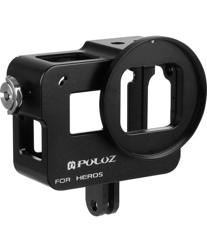 PULUZ behuizing Shell CNC Aluminum Alloy beschermende Cage met veiligheids Frame & 52mm UV Lens voor GoPro HERO5(zwart)