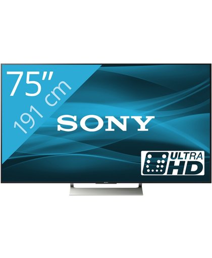 Sony KD75XE9005 LED TV 189,2 cm (74.5") 4K Ultra HD Smart TV Wi-Fi Zwart, Zilver