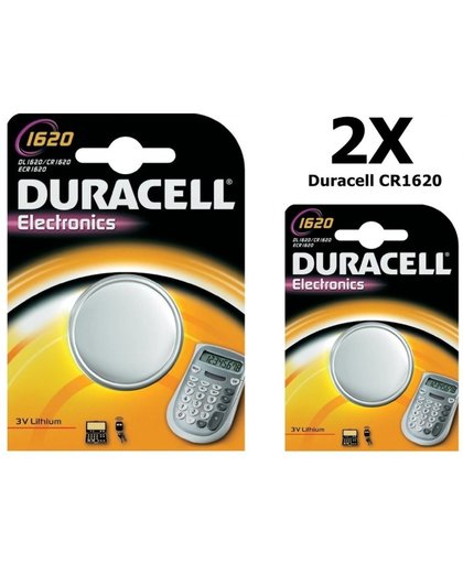 2 Stuks - Duracell CR1620 lithium batterij