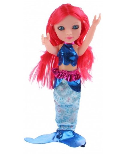 Toi Toys tienerpop zeemeermin Lilly 32 cm rood/blauw