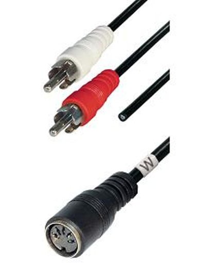 PremiumConnect Adapter kabel Tulp stereo 2RCA mannelijk met aarde naar DIN 5pins vrouwelijk - 0,20 meter