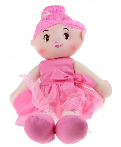 Toi Toys knuffelpop Ballerina 35 cm pluche roze