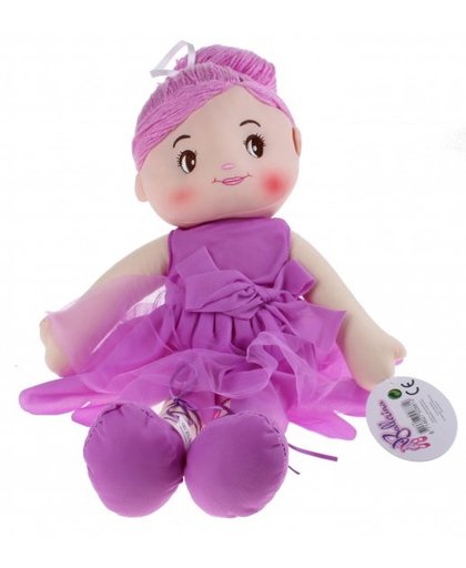 Toi Toys knuffelpop Ballerina 35 cm pluche lila
