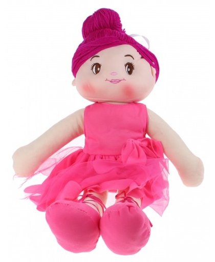 Toi Toys knuffelpop Ballerina 35 cm pluche paars/roze