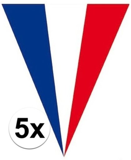 5x Frankrijk vlaggenlijnen 5 meter - slingers