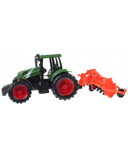 Toi Toys tractor met ploeg 40 cm oranje