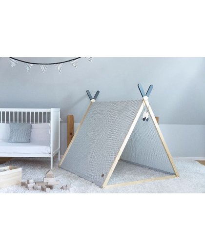 FUJL – Speeltent – Kinderspeeltent – kindertent – Speelhuis - Tent – Zwart / Blauw Driehoek patroon