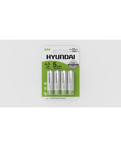 Hyundai AA Oplaadbare Batterijen - 2000mah - 4 stuks
