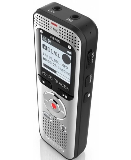 Philips Voice Tracer 2000 Intern geheugen & flash-kaart Zwart, Zilver dictaphone