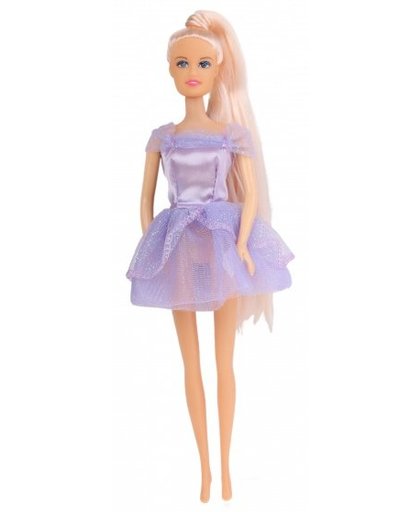 Eddy Toys Modepop ballerina 29 cm met accessoires paars