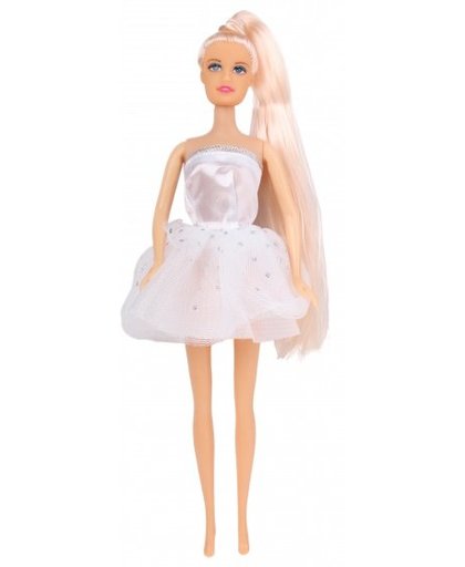 Eddy Toys Modepop ballerina 29 cm met accessoires wit