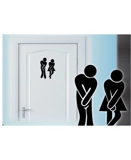 Toilet aanduiding sticker man en vrouw