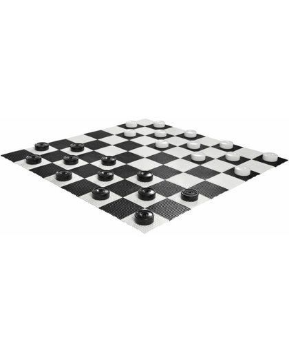 Tuin Dammen/checkers, 8x8, voor buiten en binnen uit duurzaam kunststof-Met Kunststof vloer, 140x140 cm