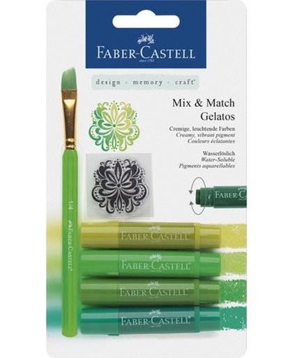 Gelatos aquarelkrijt Faber-Castell 4 kleuren groen