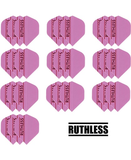 deDartshop 10 Sets (30 stuks) Ruthless flights Multipack - Fluor Roze - darts flights