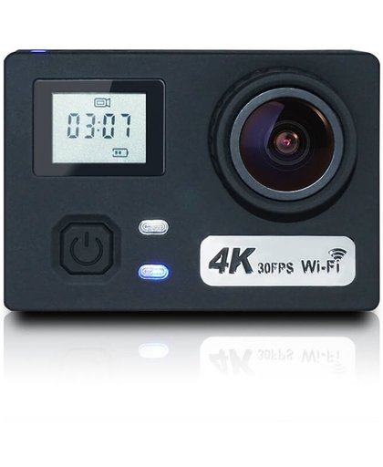 Lipa AT-N460 action camera 4K Ultra HD Sony sensor Wifi/ Met Kingston SD-kaart 16 GB/ 24 megapixels/ Wifi phone remote/ verstelbare lens / 23 mounts/ met waterproof case