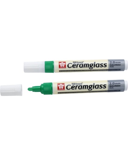Pen-Touch Ceramglass keramiekstift groen met medium punt (2,0 mm)