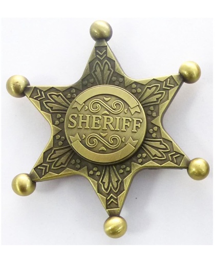 Fidget Spinner metaal Badge - Sheriff Metal hand spinner -goud