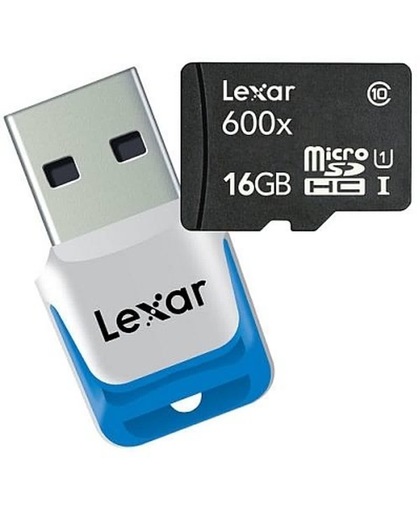 Lexar High Performance Micro SD kaart 16GB met USB 3.0 reader