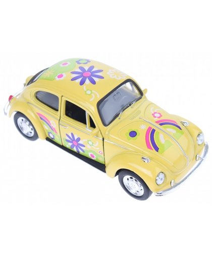 Welly schaalmodel Volkswagen Beetle flower power bloem geel