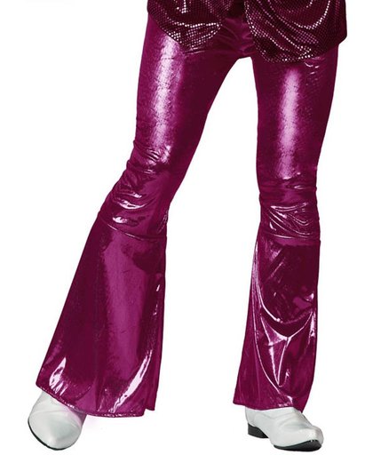 Verkleedkleding voor volwassenen - Disco broek Shiny Fuchsia - Maat M/L