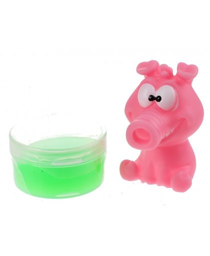 Toi Toys Slime Animal varken 5 cm roze/groen