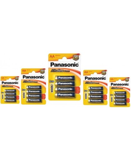 5 Blisters (20 batterijen) - Panasonic Alkaline Power LR6/AA
