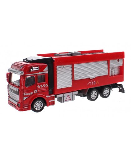 Toi Toys brandweerwagen diecast friction rood 19 cm