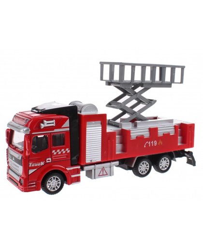 Toi Toys brandweerwagen friction diecast rood 19 cm