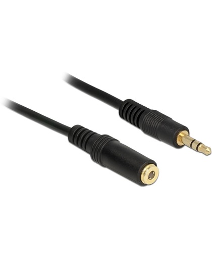 DeLOCK 3.5mm M-F, 0.5m 0.5m 3.5mm 3.5mm Zwart audio kabel