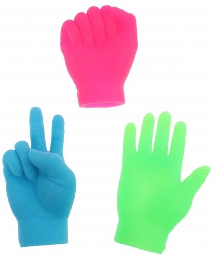 Toi Toys vingerpoppen kleine handen blauw 6.5 cm