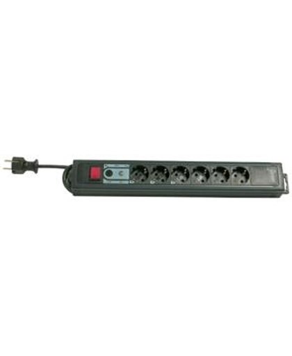 REV device protection socket line, 6-fold, 3,0m 250V 3m Zwart Overspanningsbeveiliging