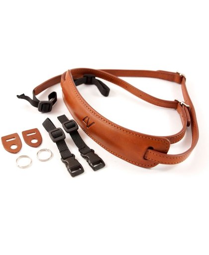 4V Lusso Medium Neck Strap Tuscany Leather Brown/Brown