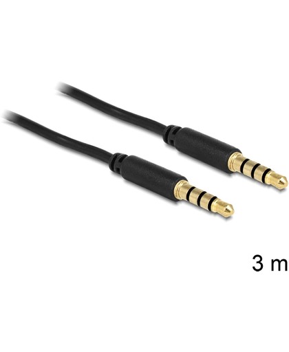 DeLOCK 3.5mm - 3.5mm, 3m 3m 3.5mm 3.5mm Zwart audio kabel